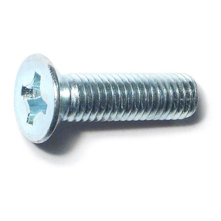 Midwest Fastener M8-1.25 x 30 mm Phillips Flat Machine Screw, Zinc Plated Steel, 50 PK 51521